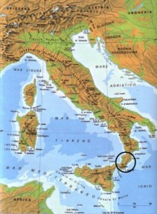 L'"IItalia" fondata dal re siculo Italo nel corso del XIV sec.C., attuale Calabria.
