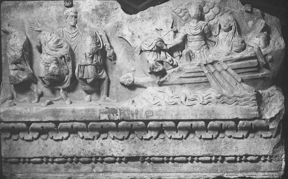 Rilievo in marmo raffigurante lo sbarco dei Troiani a Gaeta, MANN