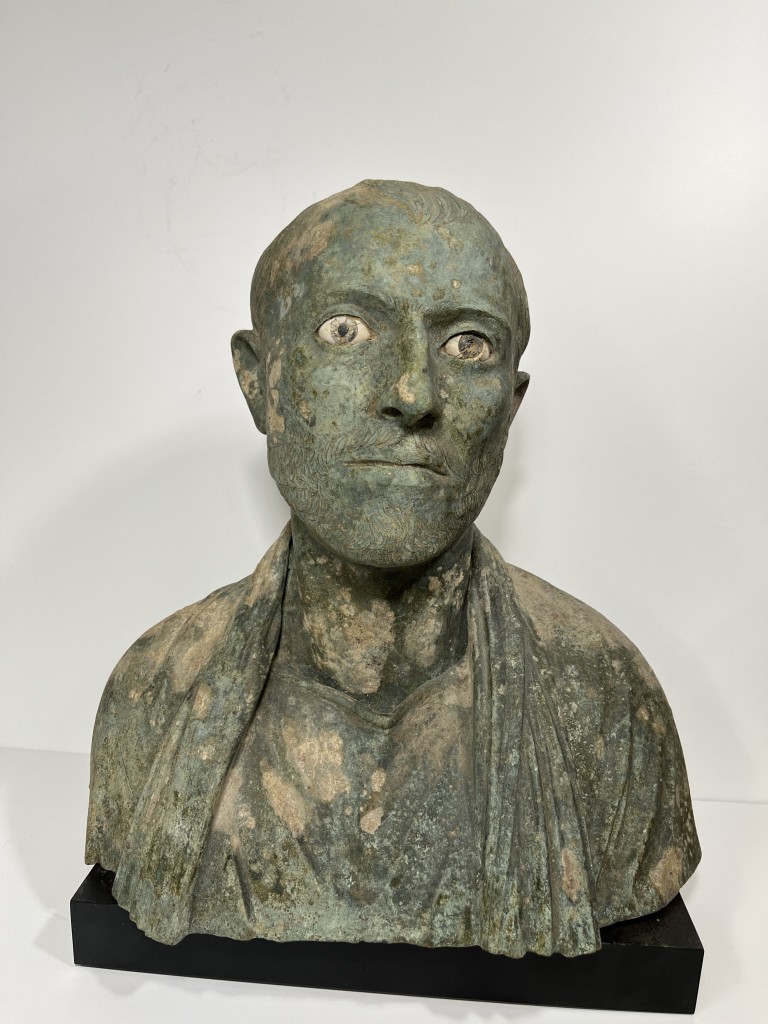 Busto maschile in bronzo